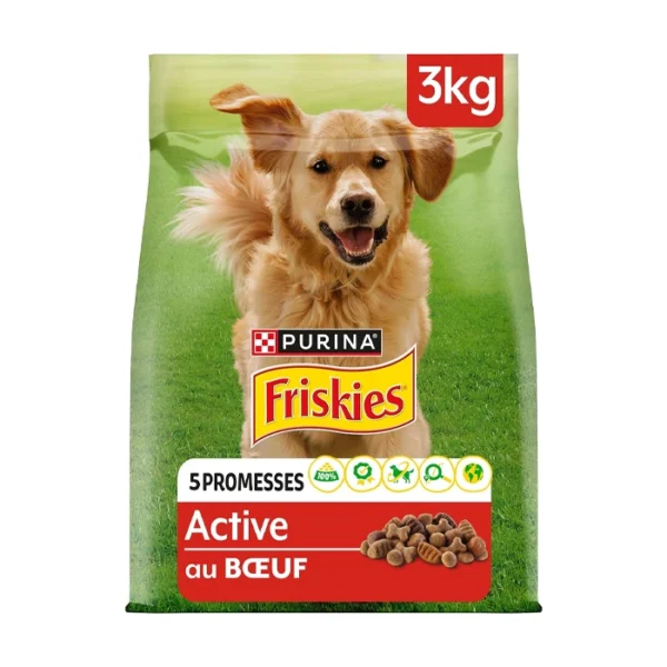 FRISKIES Croquettes Chien Active Bœuf 3KG