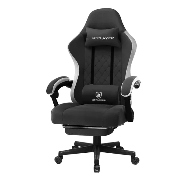 GTPLAYER Chaise Gaming Ergonomique avec Repose-Pieds Noir