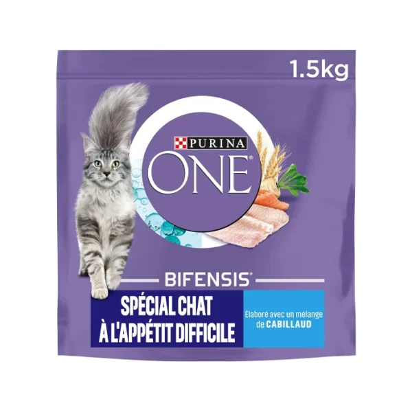 Purina One - Aliment Cabillaud/Truite Appétit Difficile 1,5 Kg