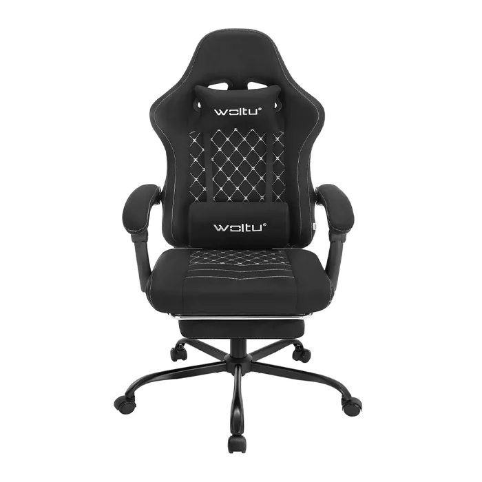 WOLTU Chaise Gaming Massante Ergonomique Noir/Blanc