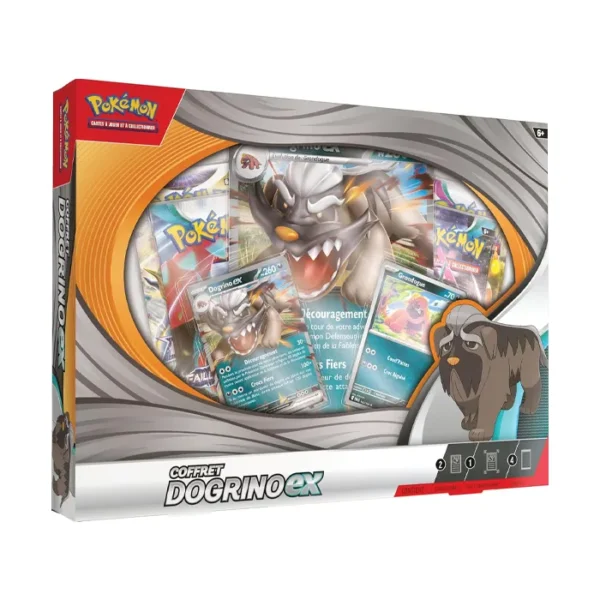 Coffret Dogrino-ex Pokémon avec 2 cartes promo brillantes